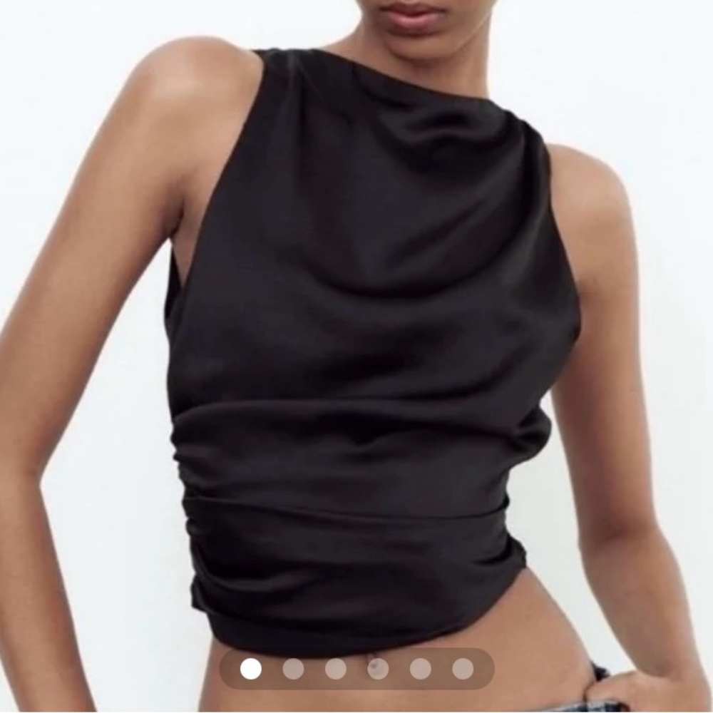 Zara Elegant Black open back Sleeveless Top